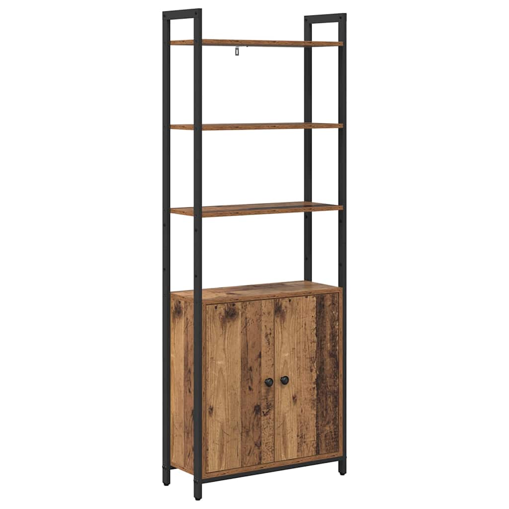 Bokskåp 6 nivåer 60 x 24 x 161 cm Konstruerat trä Gammalt trä