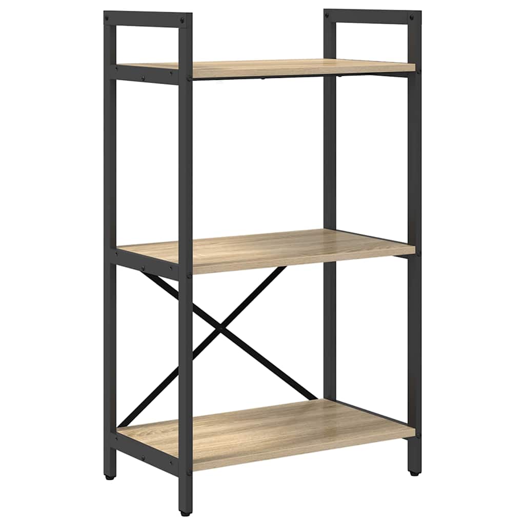 Hyllsystem 3 nivåer 56 x 34 x 96 cm Konstruerat trä Sonoma-ek