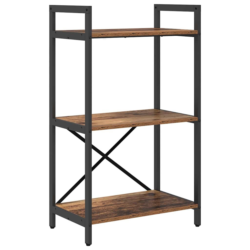Hyllsystem 3 nivåer 56 x 34 x 96 cm Konstruerat trä Gammalt trä