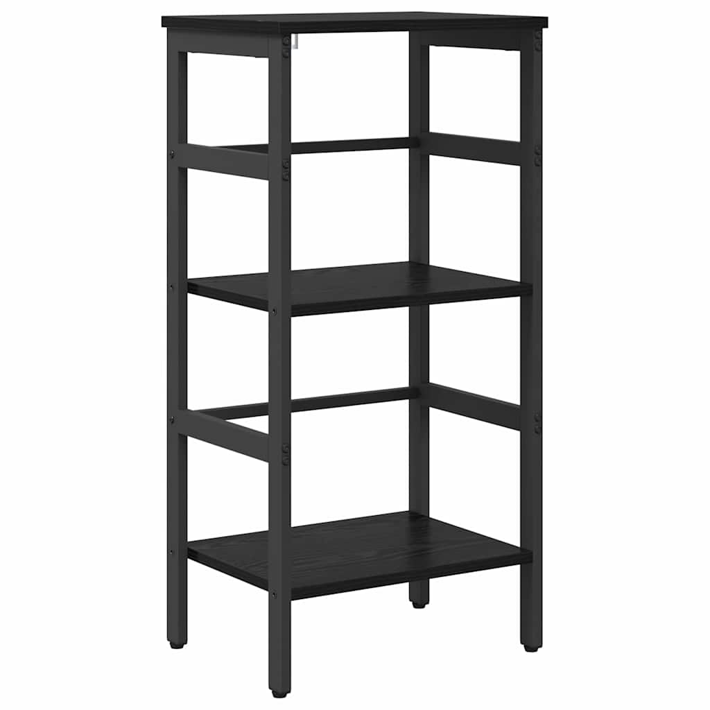 Hyllsystem 2 nivåer 40 x 29,5 x 81 cm Konstruerat trä Svart Ek