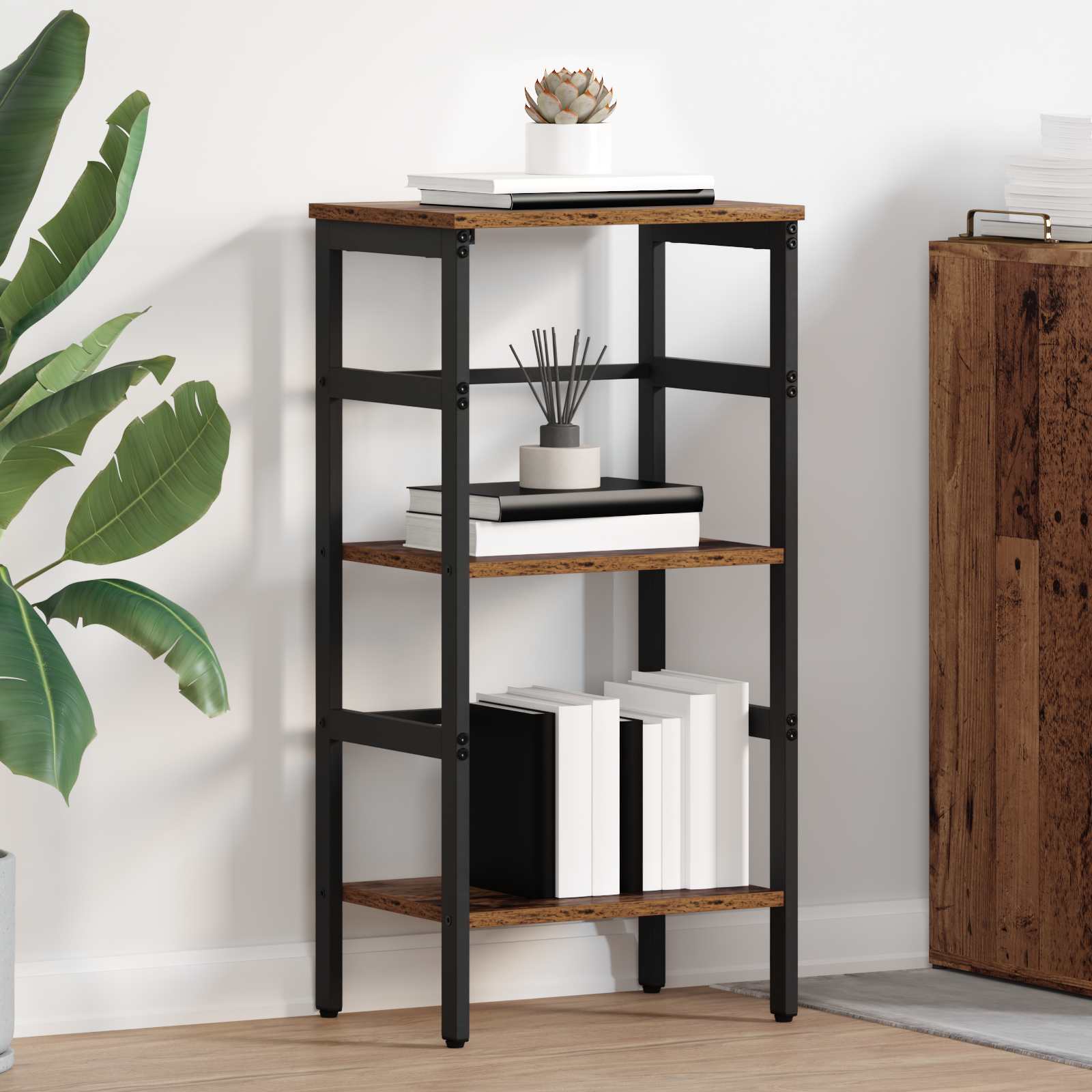 Hyllsystem 2 nivåer 40 x 29,5 x 81 cm Konstruerat trä