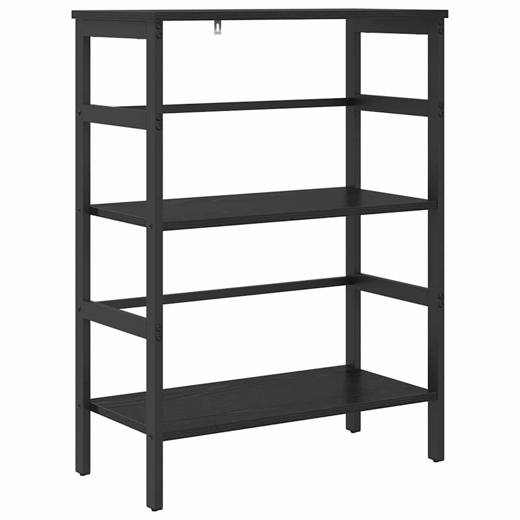 Hyllsystem 2 nivåer 60 x 29,5 x 81 cm Konstruerat trä Svart Ek