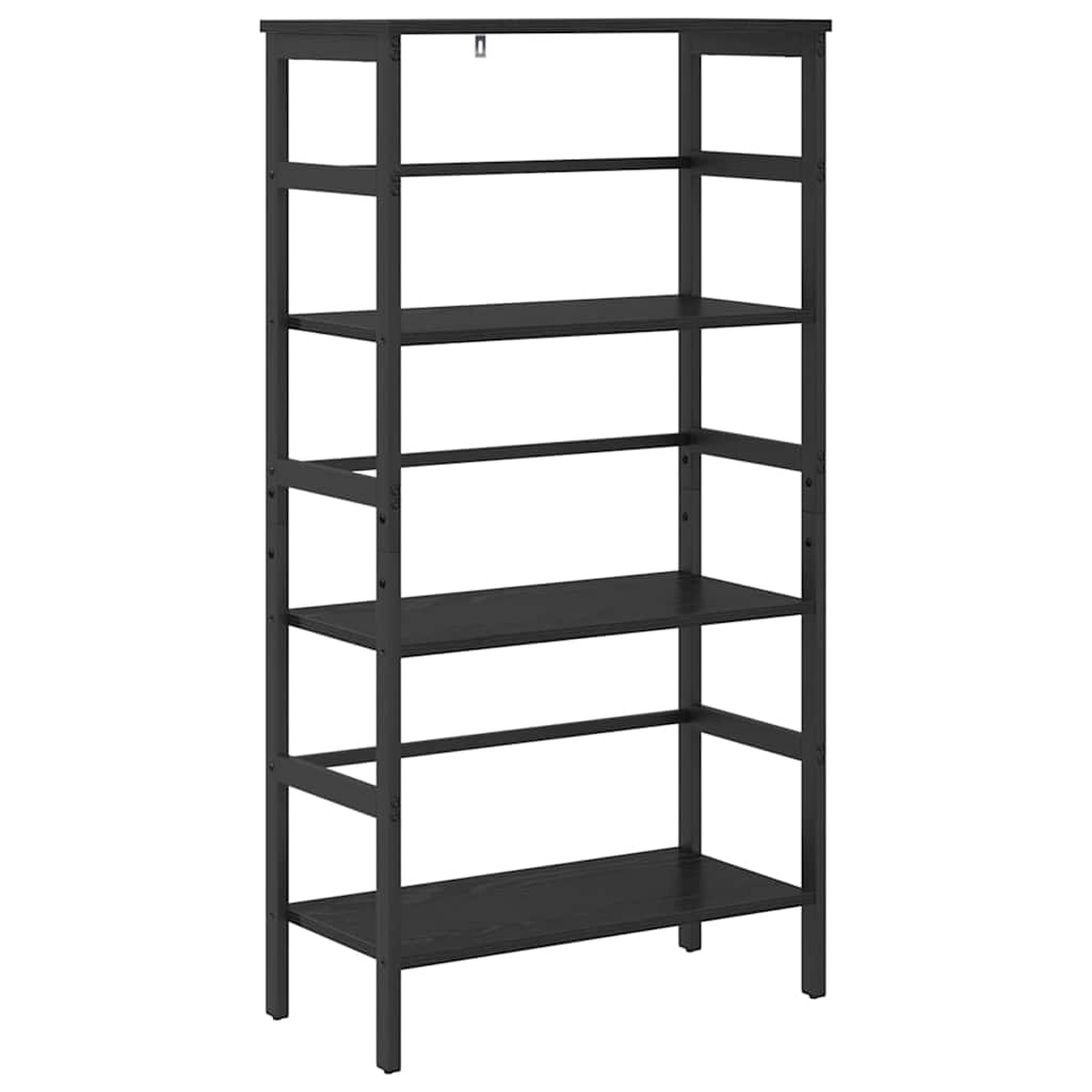Hyllsystem 3 nivåer 60 x 29,5 x 115 cm Konstruerat trä Svart Ek