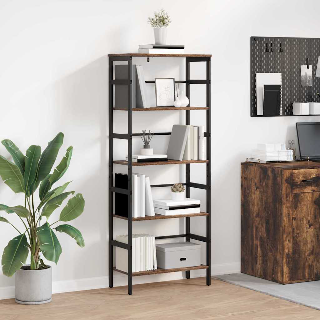 Hyllsystem 4 nivåer 60 x 29,5 x 149 cm Konstruerat trä Rökt ek