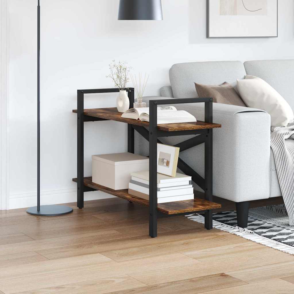Hyllsystem 2 nivåer 100 x 33,5 x 64 cm Konstruerat trä Rökt ek