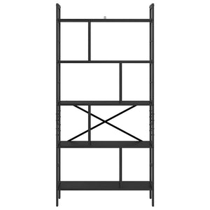 Hyllsystem Svart Ek 75 x 30 x 156 cm Konstruerat trä