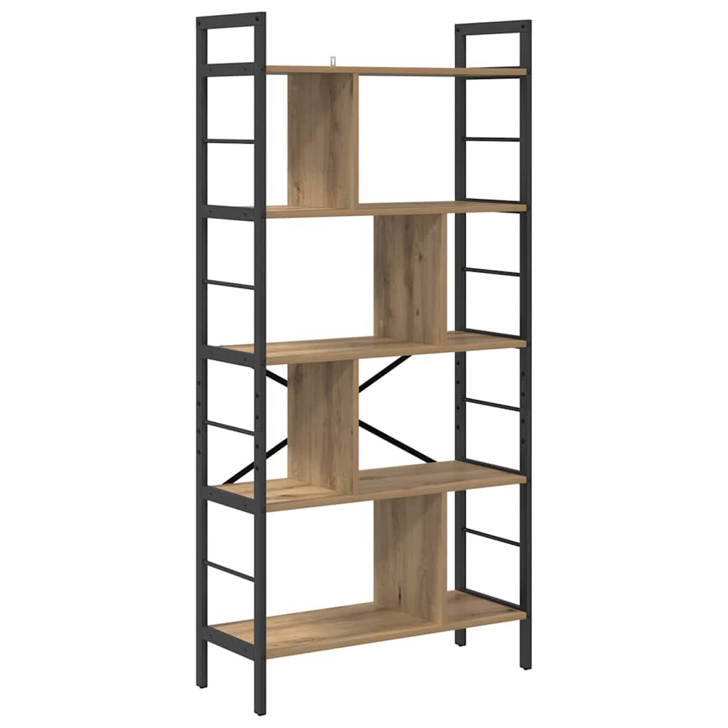 Hyllsystem 9 nivåer 75 x 30 x 156 cm Konstruerat trä Artisan Ek