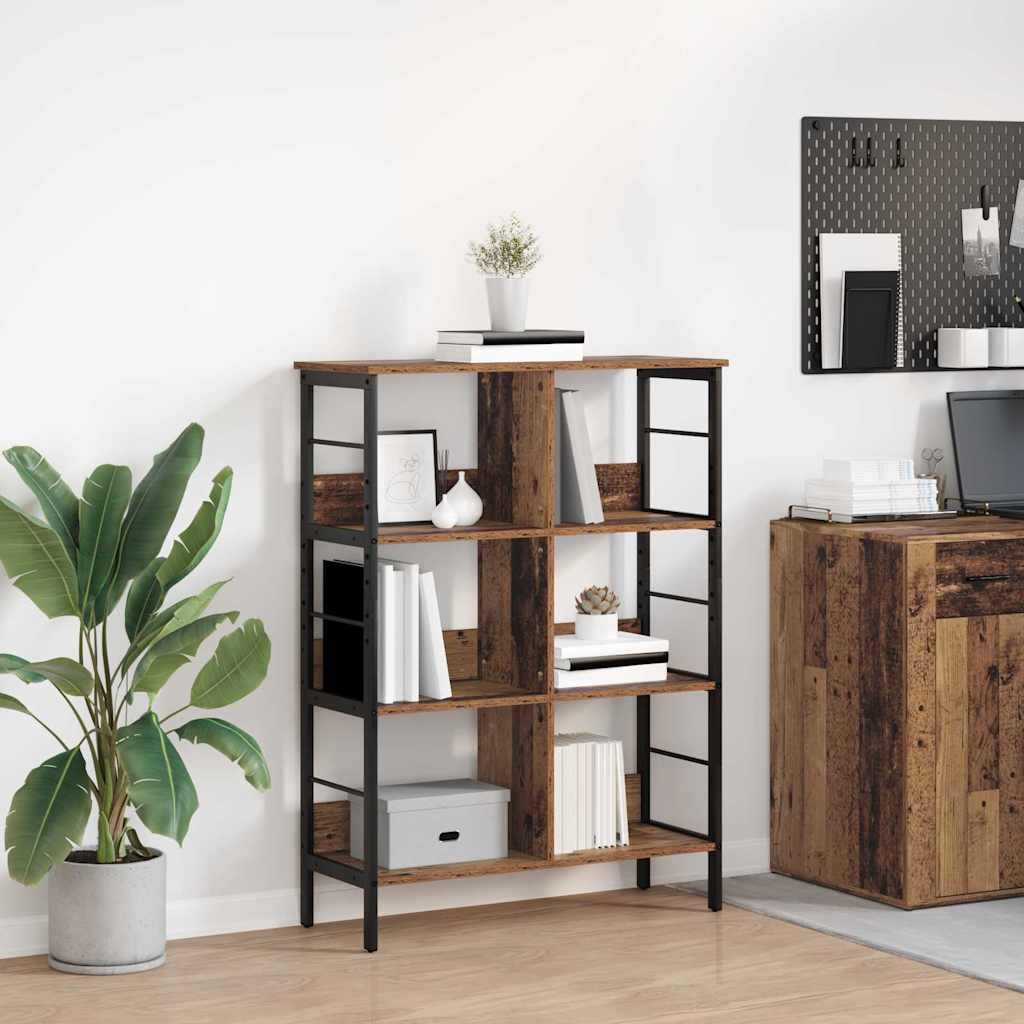 Hyllsystem 6 nivåer 82 x 32 x 112 cm Konstruerat trä
