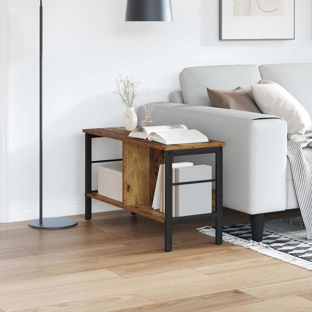 Hyllsystem 2 nivåer 82 x 32 x 47 cm Konstruerat trä Gammalt trä