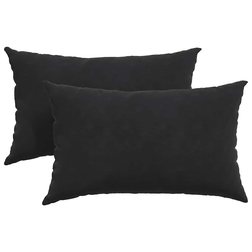 Sofakuddar 2 st Svart 50 x 30 cm Kordread tyg