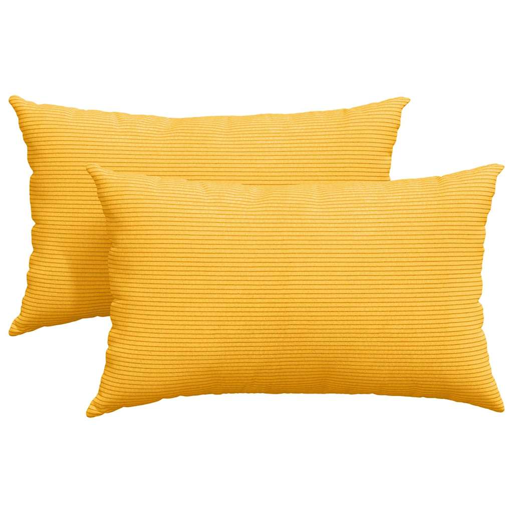 Sofakuddar 2 st Ljusgul 50 x 30 cm Kordread tyg