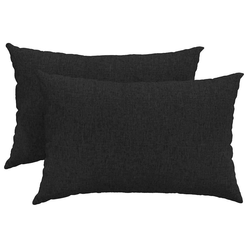 Sofakuddar 2 st tyg Svart 60 x 40 cm