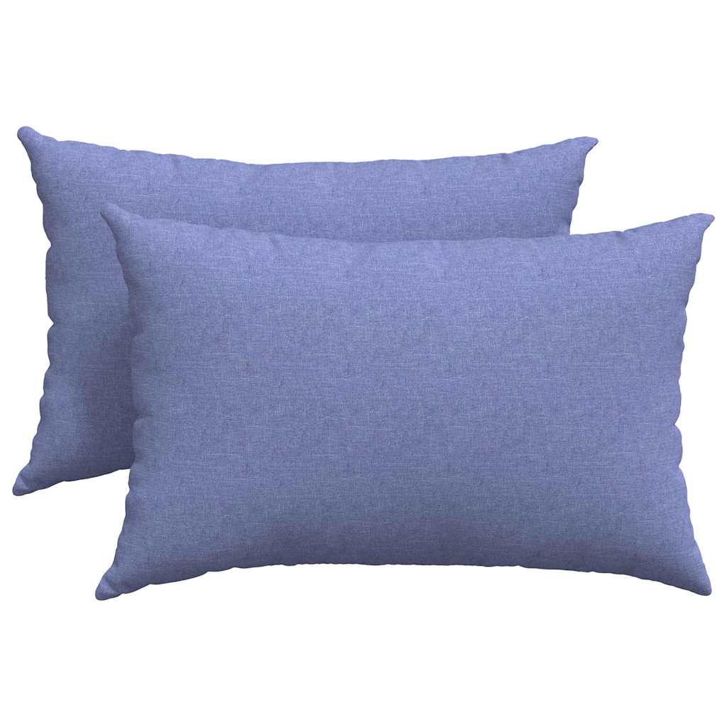 Sofakuddar 2 st tyg Jeansblå 60 x 40 cm
