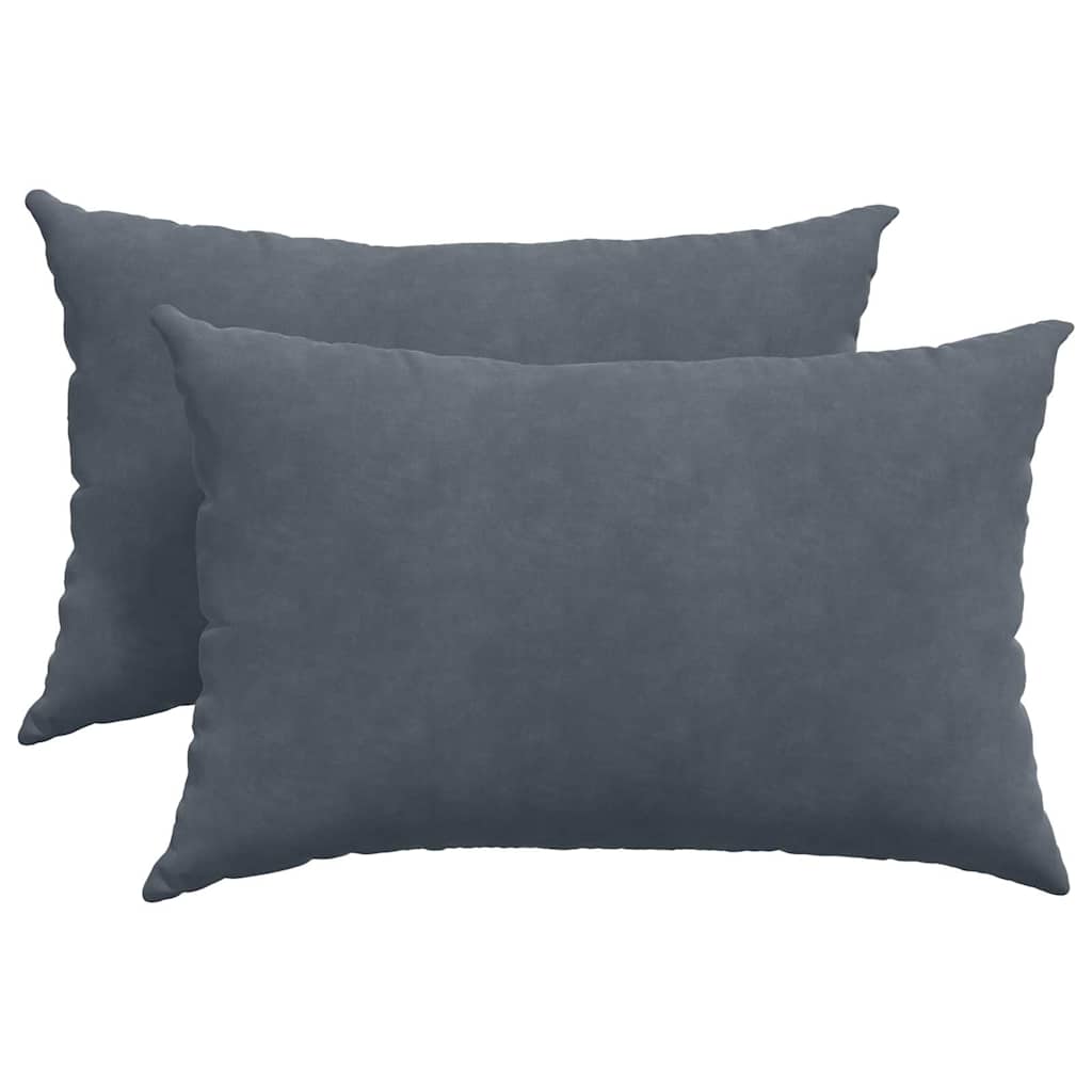 Sofakuddar 2 pcs Mörkgrå 60 x 40 cm Kordread tyg