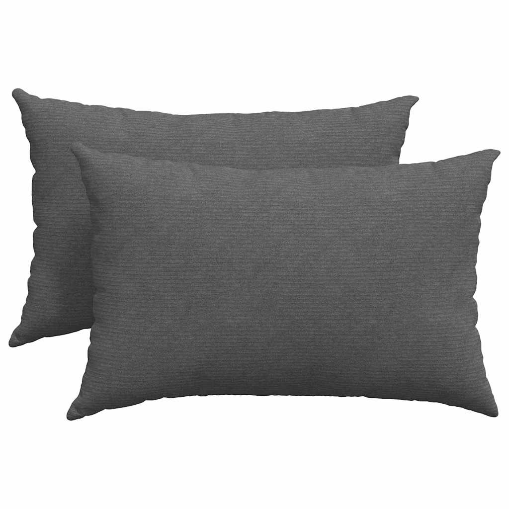 Sofakuddar 2 st Mörkgrå 60 x 40 cm Kordread tyg