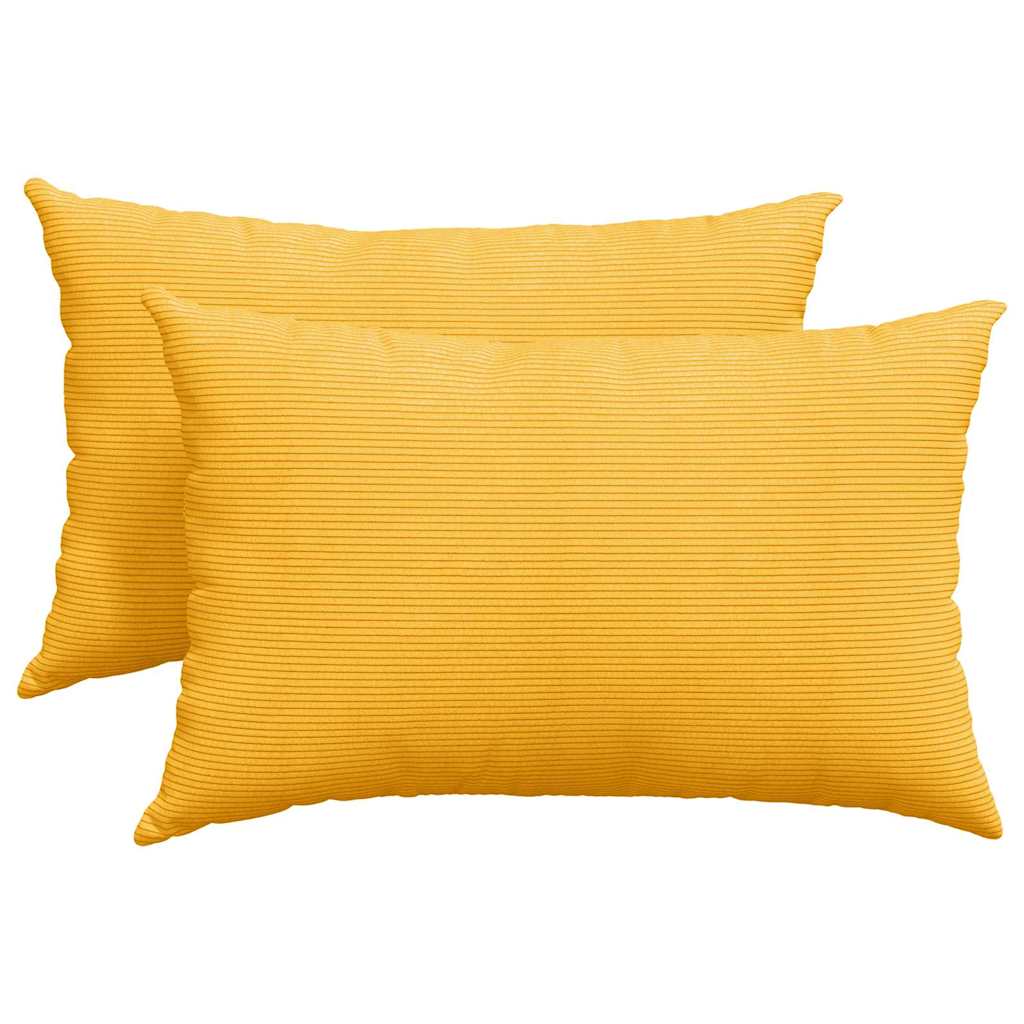 Sofakuddar 2 st Ljusgul 60 x 40 cm Kordread tyg