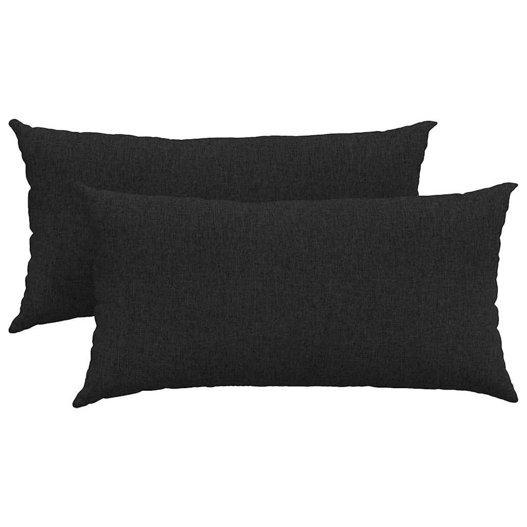 Sofakuddar 2 st tyg Svart 80 x 40 cm