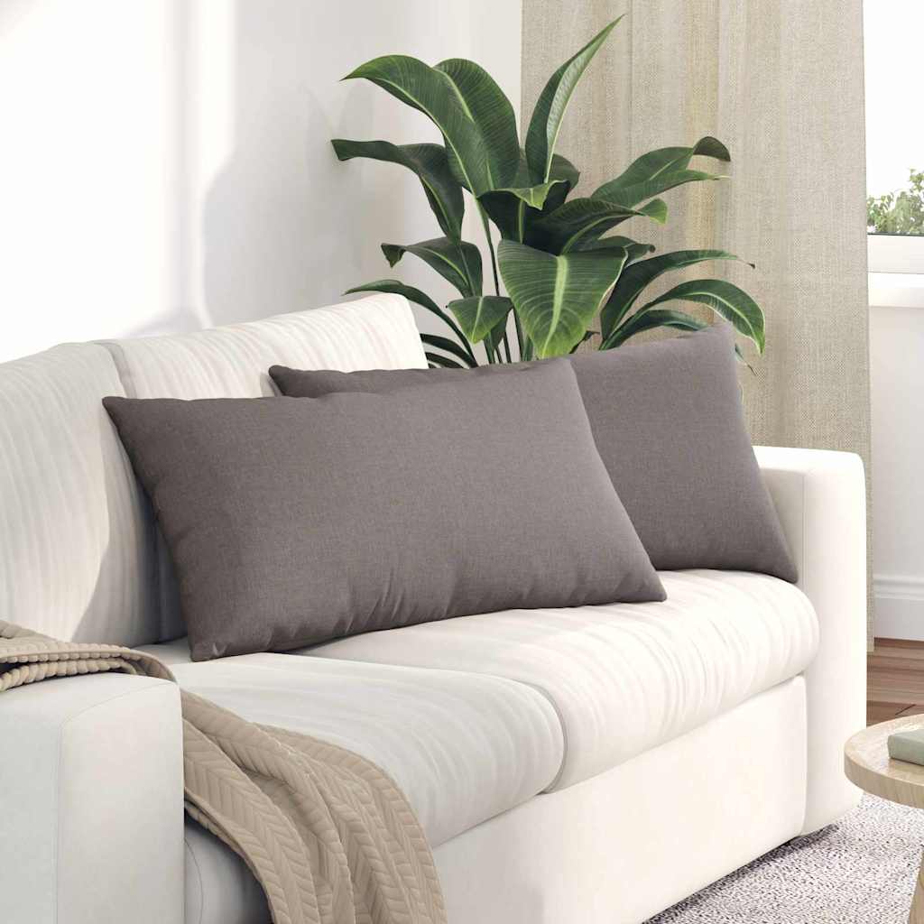 Sofakuddar 2 st tyg Taupe 80 x 40 cm