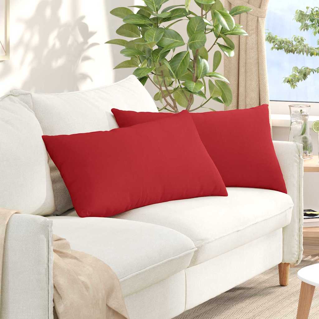 Sofakuddar 2 st tyg Röd 80 x 40 cm