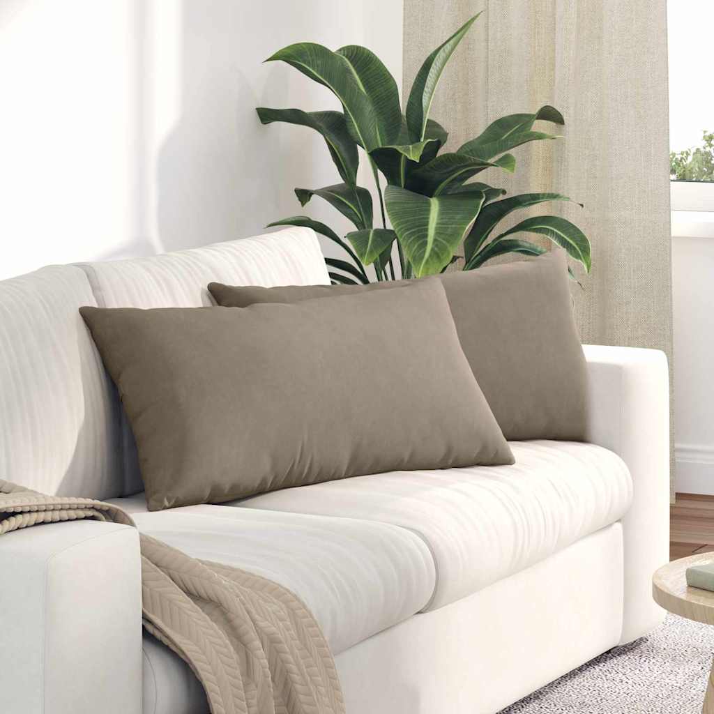 Sofakuddar 2 st tyg Taupe 80 x 40 cm