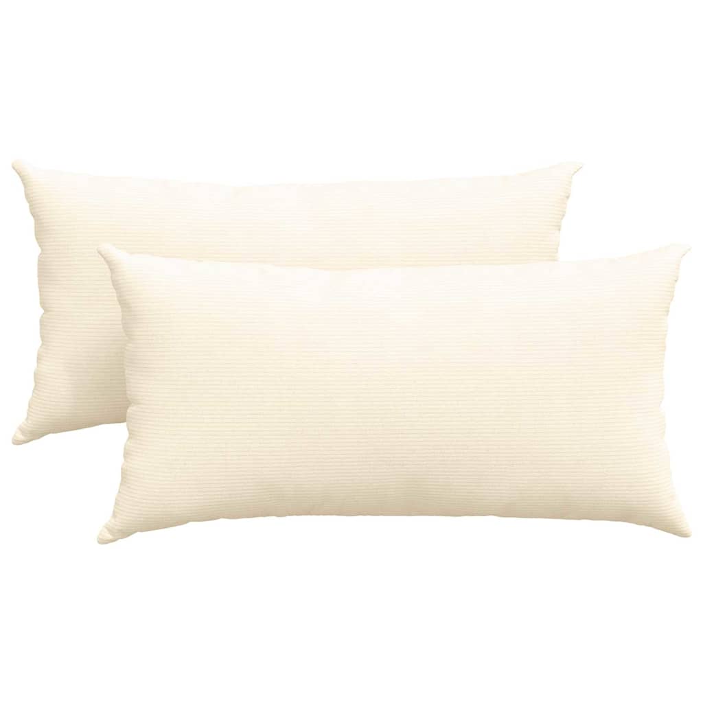 Sofakuddar 2 pcs Kräm 80 x 40 cm Kordread tyg