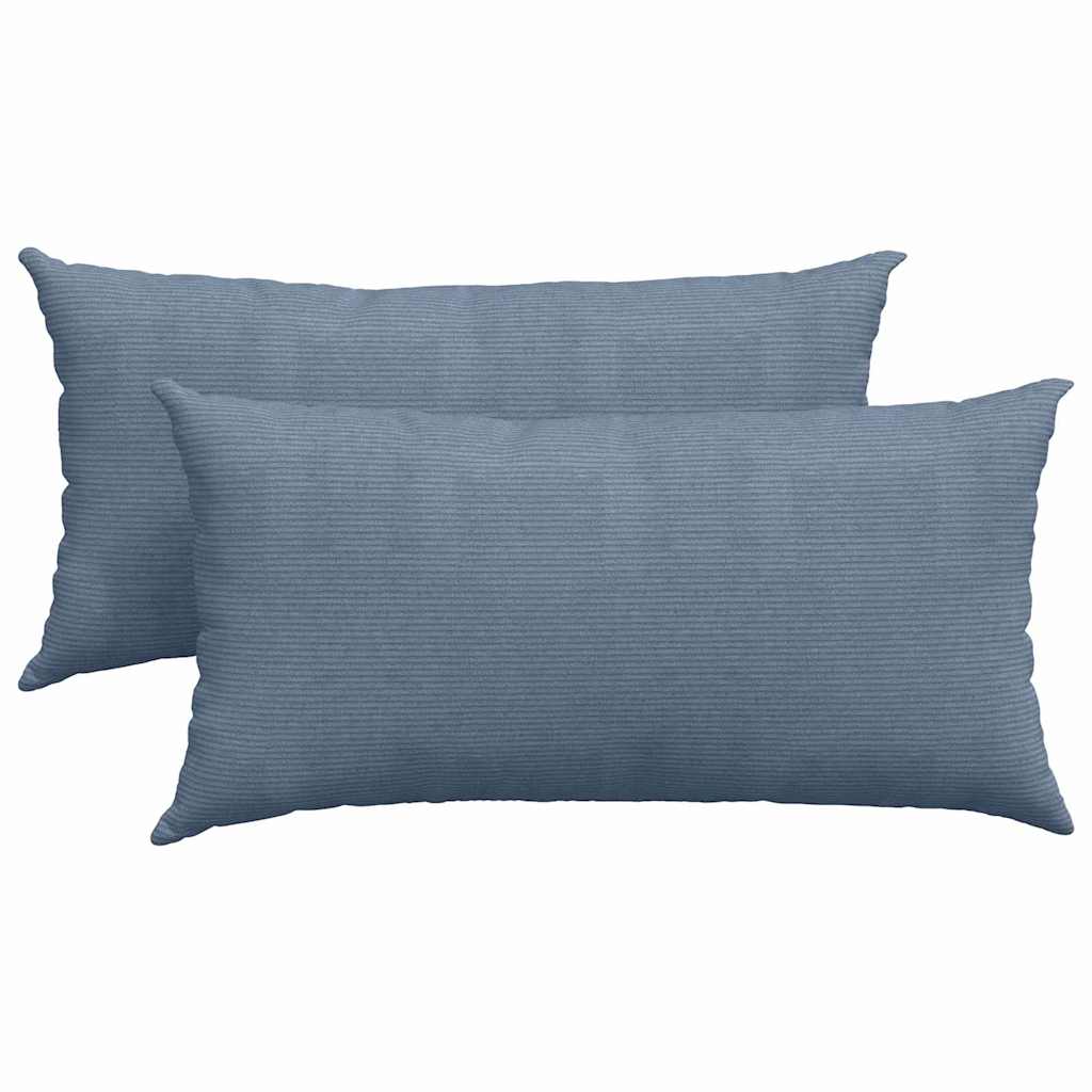 Sofakuddar 2 pcs Blå 80 x 40 cm Kordread tyg