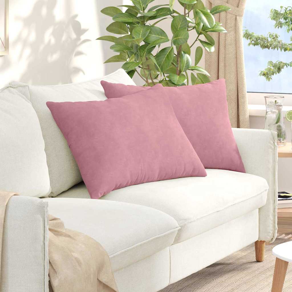 Sofakuddar 2 pcs Rosa 70 x 50 cm Kordread tyg