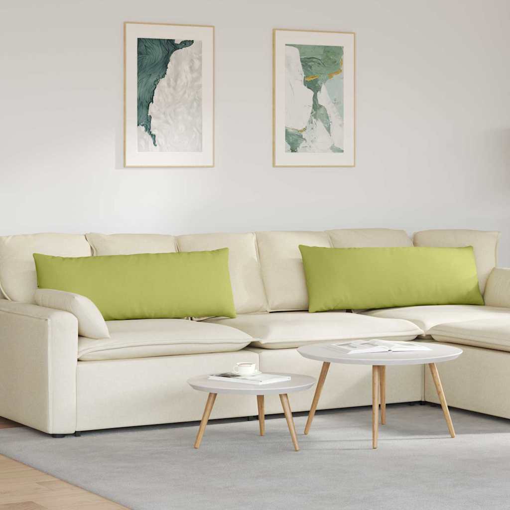 Sofakuddar 2 st tyg Ljusgrön 120 x 40 cm