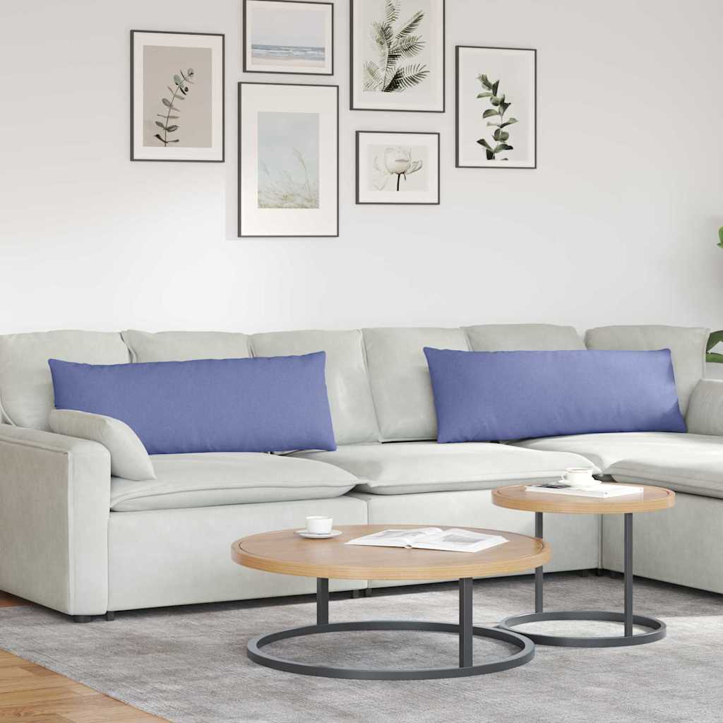 Sofakuddar 2 st tyg Jeansblå 120 x 40 cm