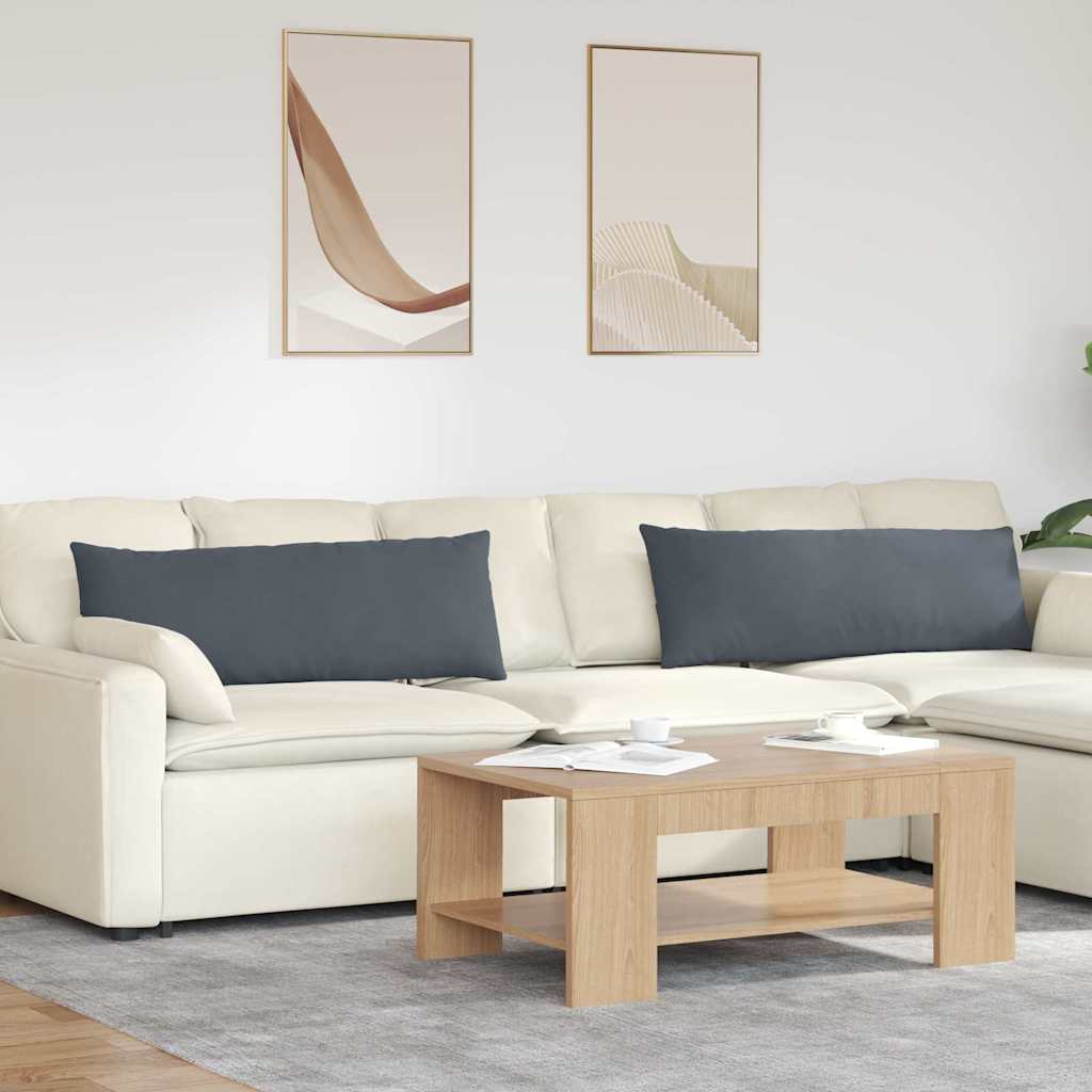 Sofakuddar 2 st Mörkgrå 120 x 40 cm Kordread tyg