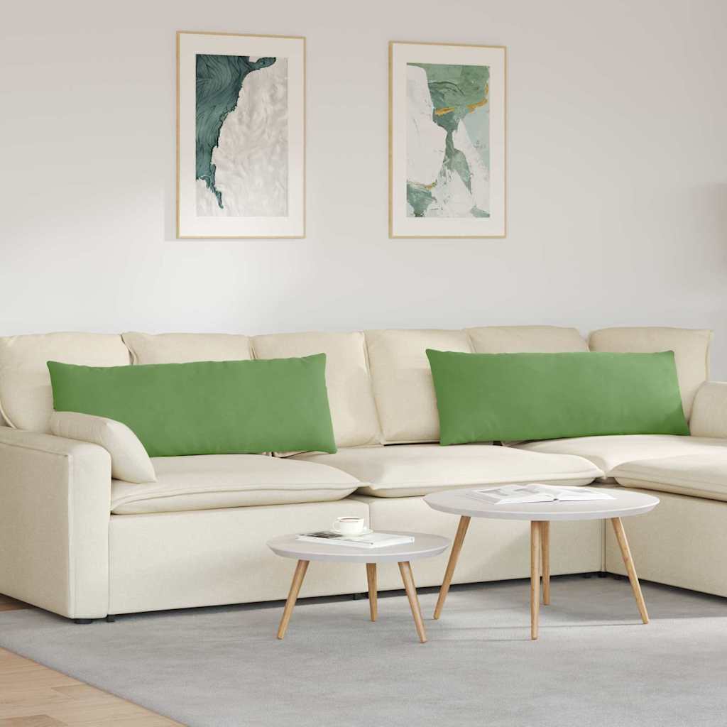 Sofakuddar 2 st Ljusgrön 120 x 40 cm Kordread tyg