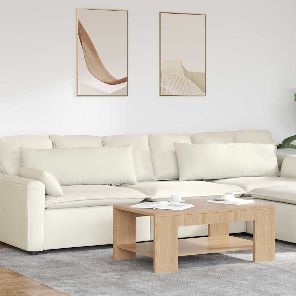 Sofakuddar 2 st Kräm 120 x 40 cm Kordread tyg