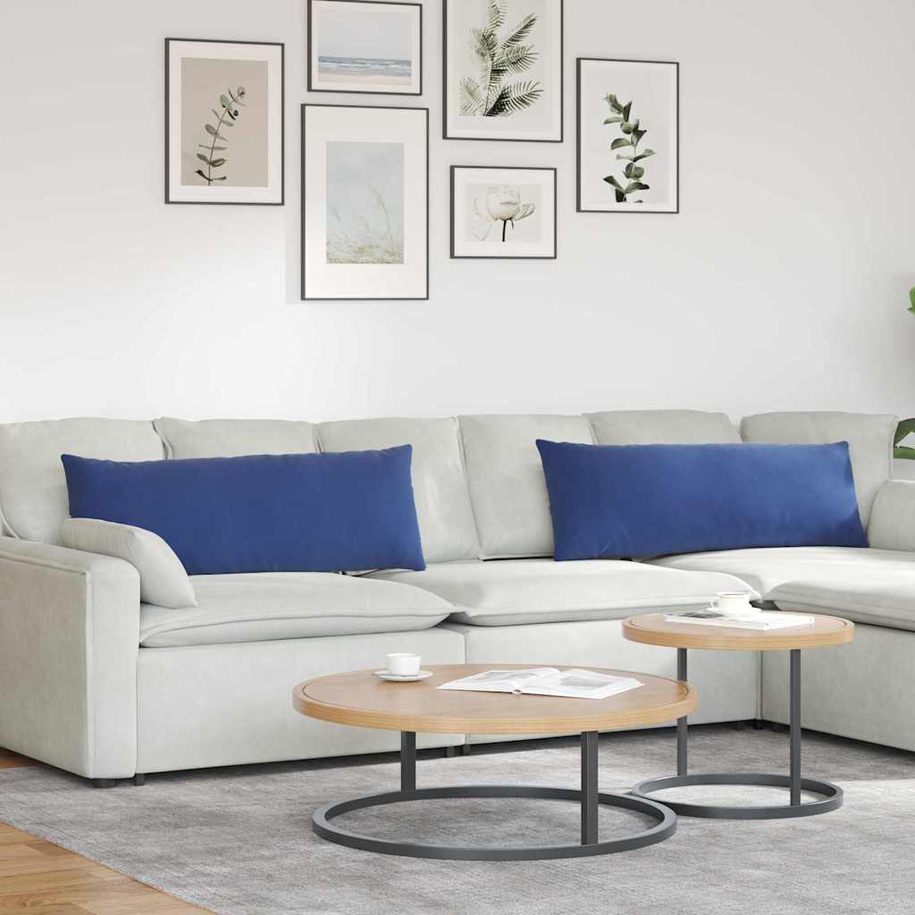 Sofakuddar 2 pcs Polisblå 120 x 40 cm Kordread tyg