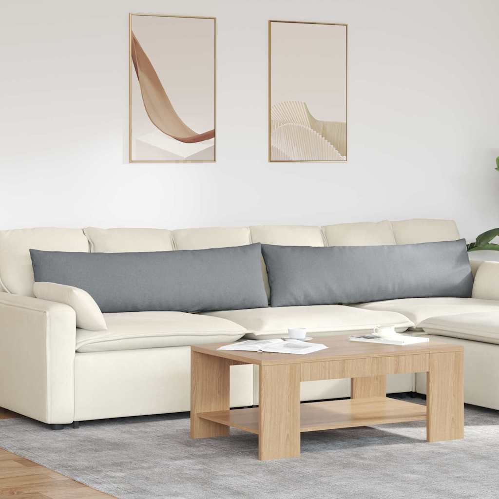 Sofakuddar 2 st tyg Ljusgrå 145 x 40 cm