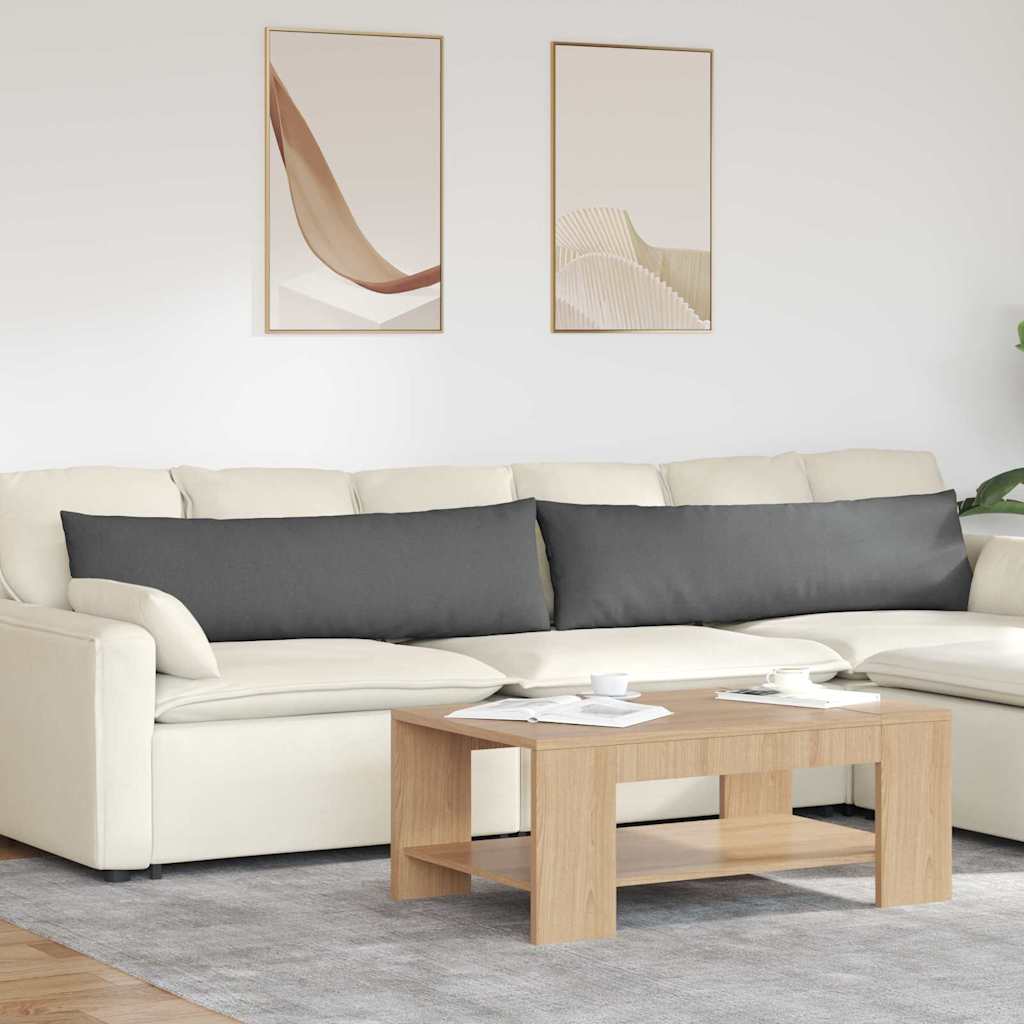 Sofakuddar 2 st tyg Mörkgrå 145 x 40 cm