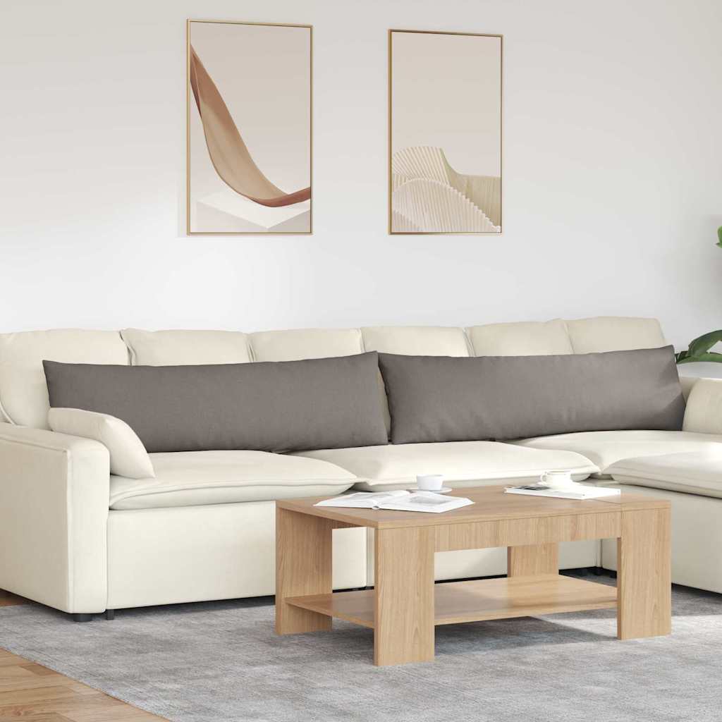 Sofakuddar 2 st tyg Taupe 145 x 40 cm