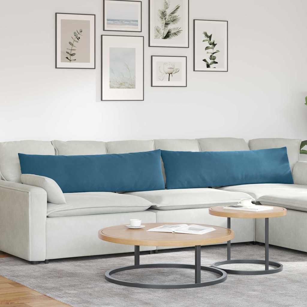 Sofakuddar 2 st Blå 145 x 40 cm Kordread tyg