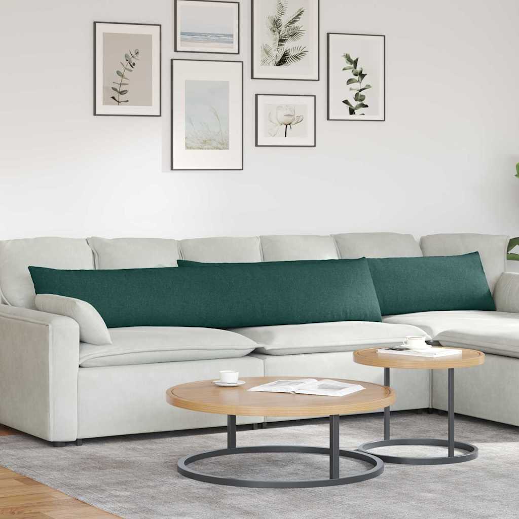 Sofakuddar 2 st tyg Mörkgrön 200 x 40 cm