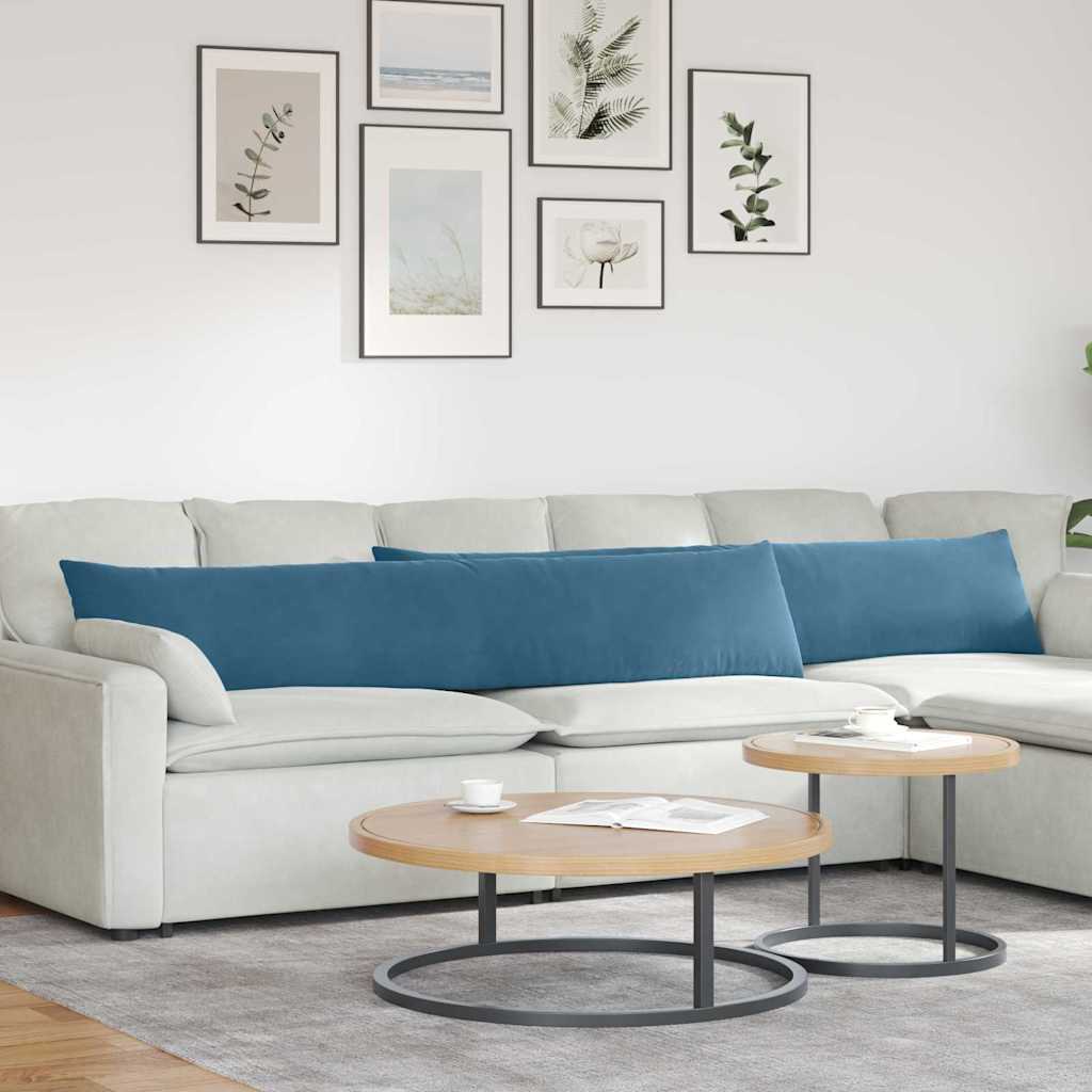 Sofakuddar 2 st Blå 200 x 40 cm Kordread tyg