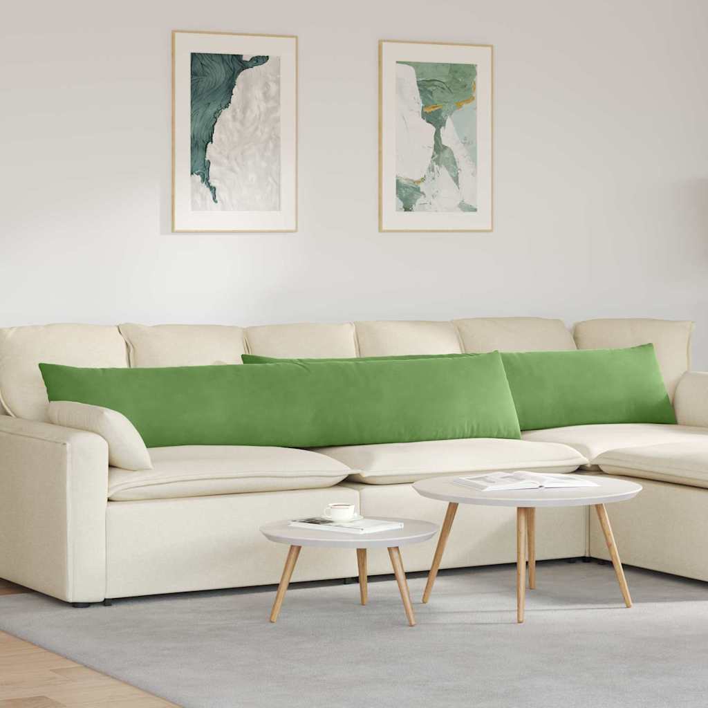 Sofakuddar 2 st Ljusgrön 200 x 40 cm Kordread tyg