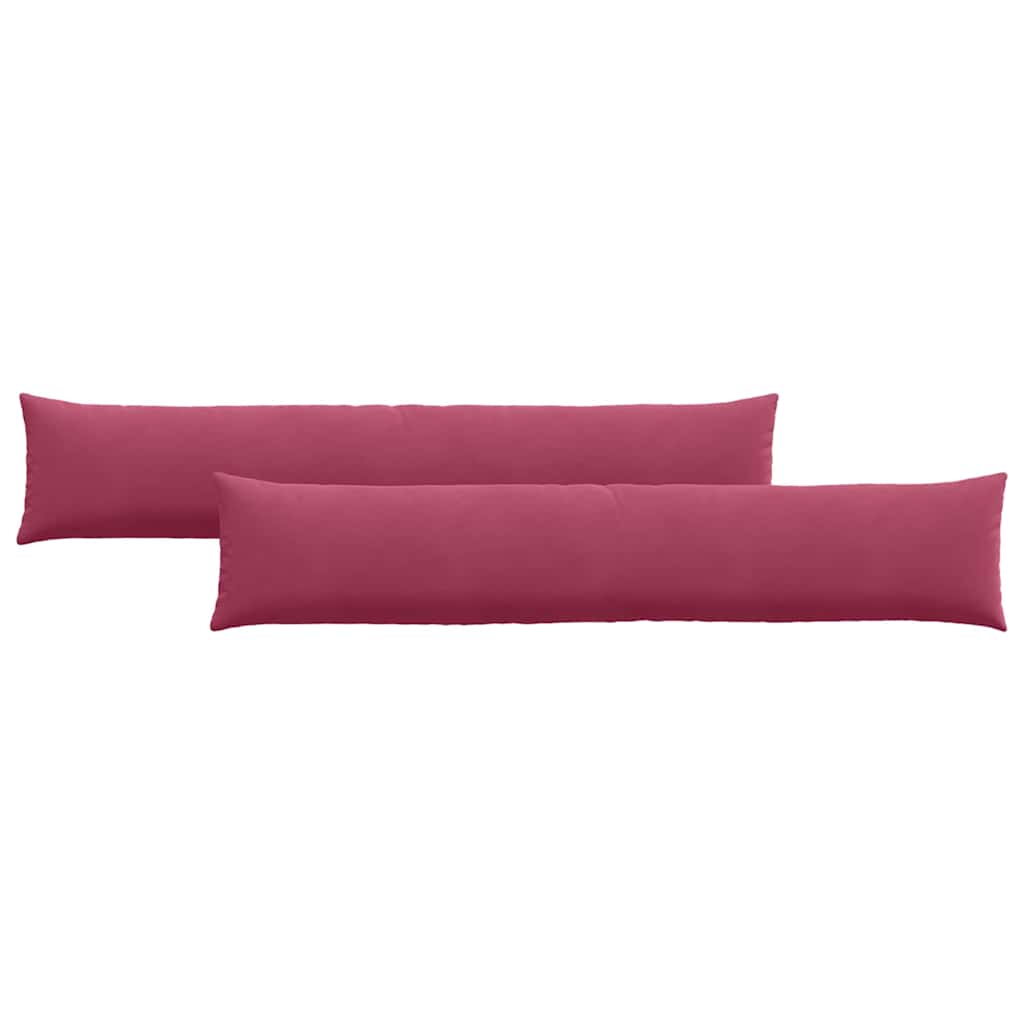 Sofakuddar 2 st Vinröd 200 x 40 cm Kordread tyg