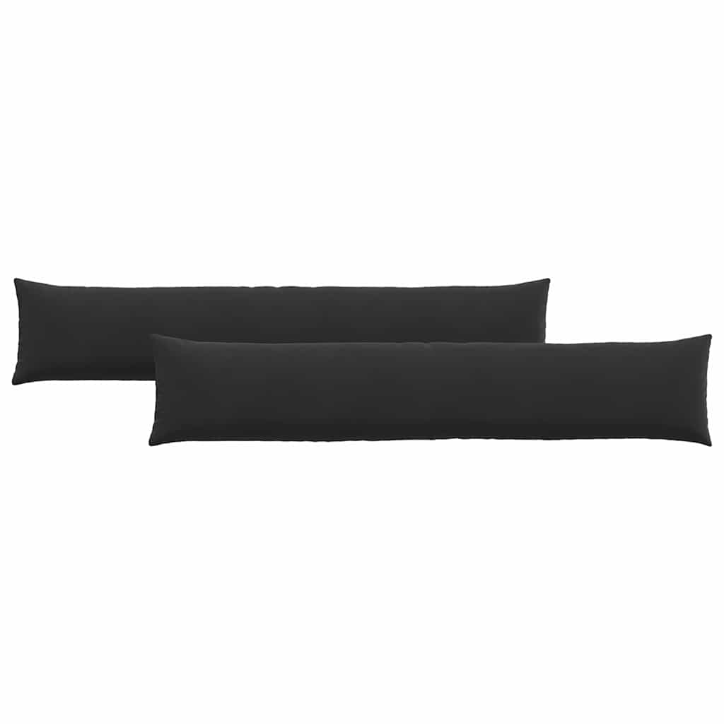 Sofakuddar 2 st Svart 200 x 40 cm Kordread tyg