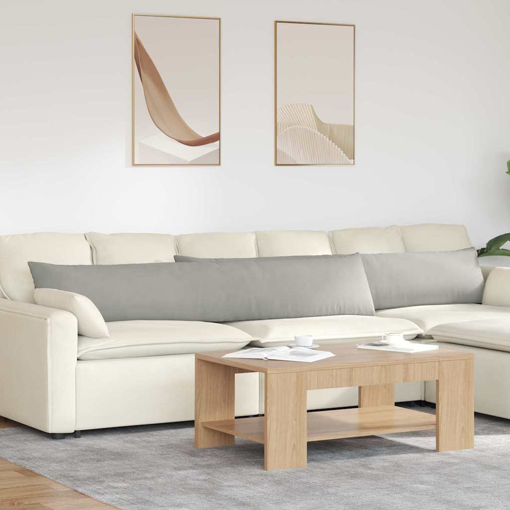 Sofakuddar 2 st tyg Ljusgrå 200 x 40 cm