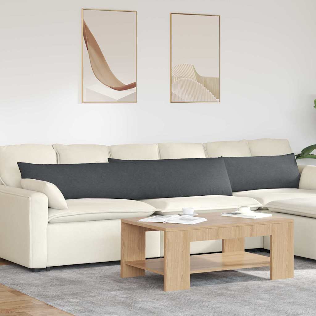 Sofakuddar 2 st Mörkgrå 200 x 40 cm Kordread tyg