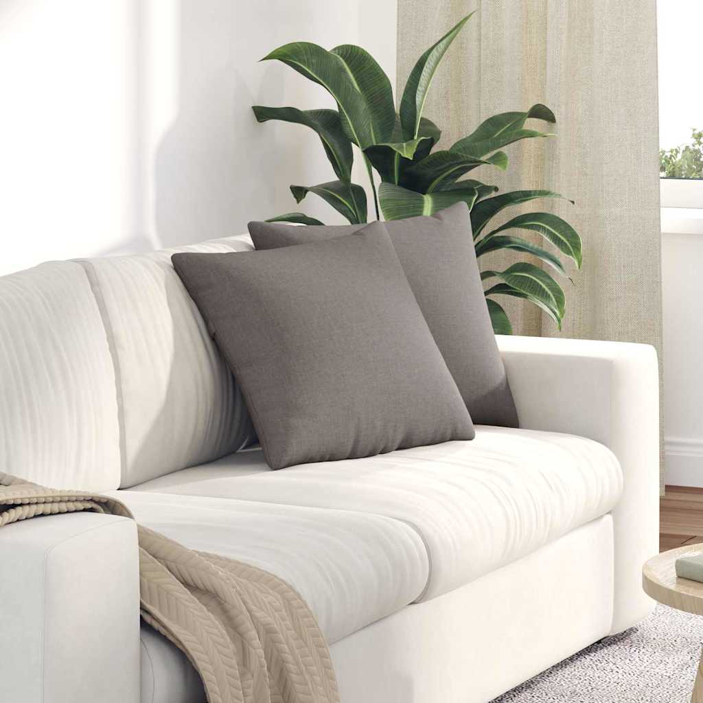 Sofakuddar 2 st tyg Taupe 45 x 45 cm