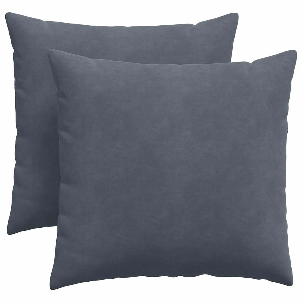Sofakuddar 2 st Mörkgrå 45 x 45 cm Kordread tyg