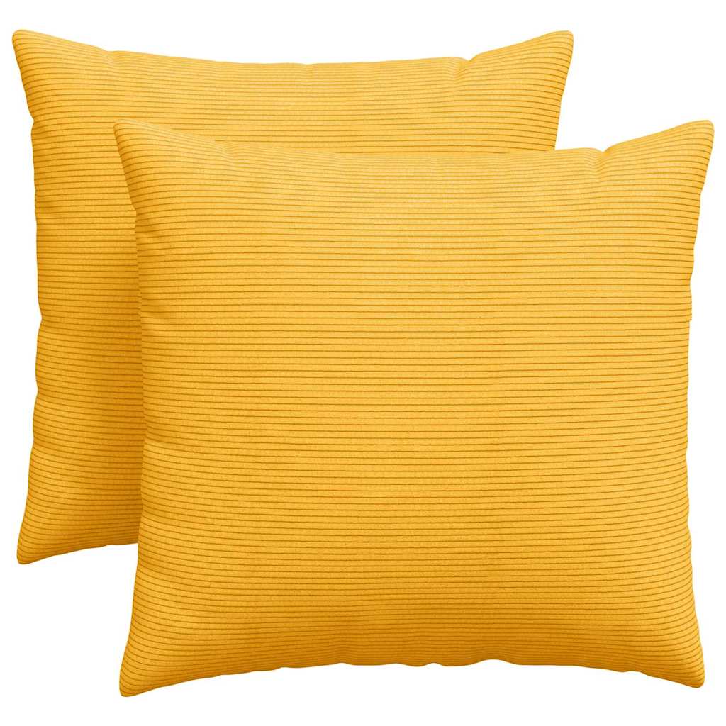Sofakuddar 2 st Ljusgul 45 x 45 cm Kordread tyg