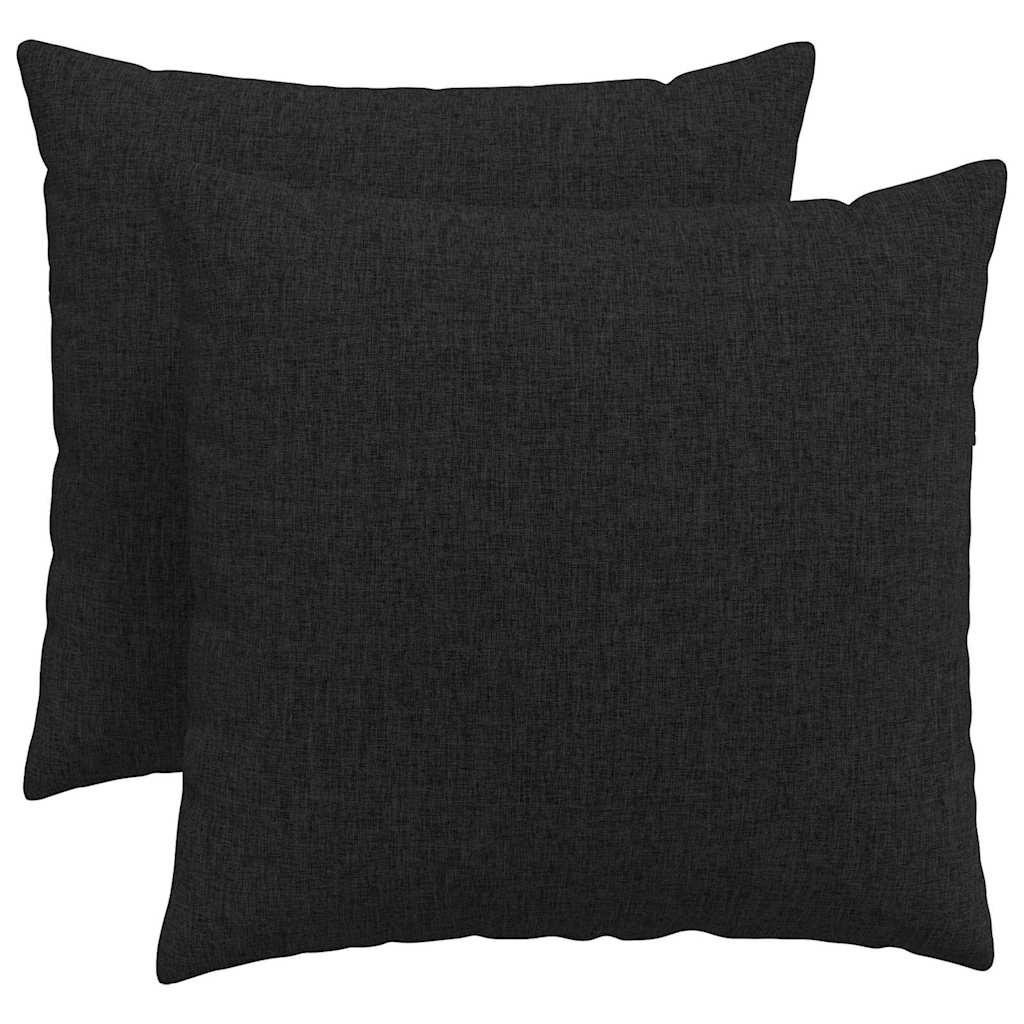 Sofakuddar 2 st tyg Svart 50 x 50 cm