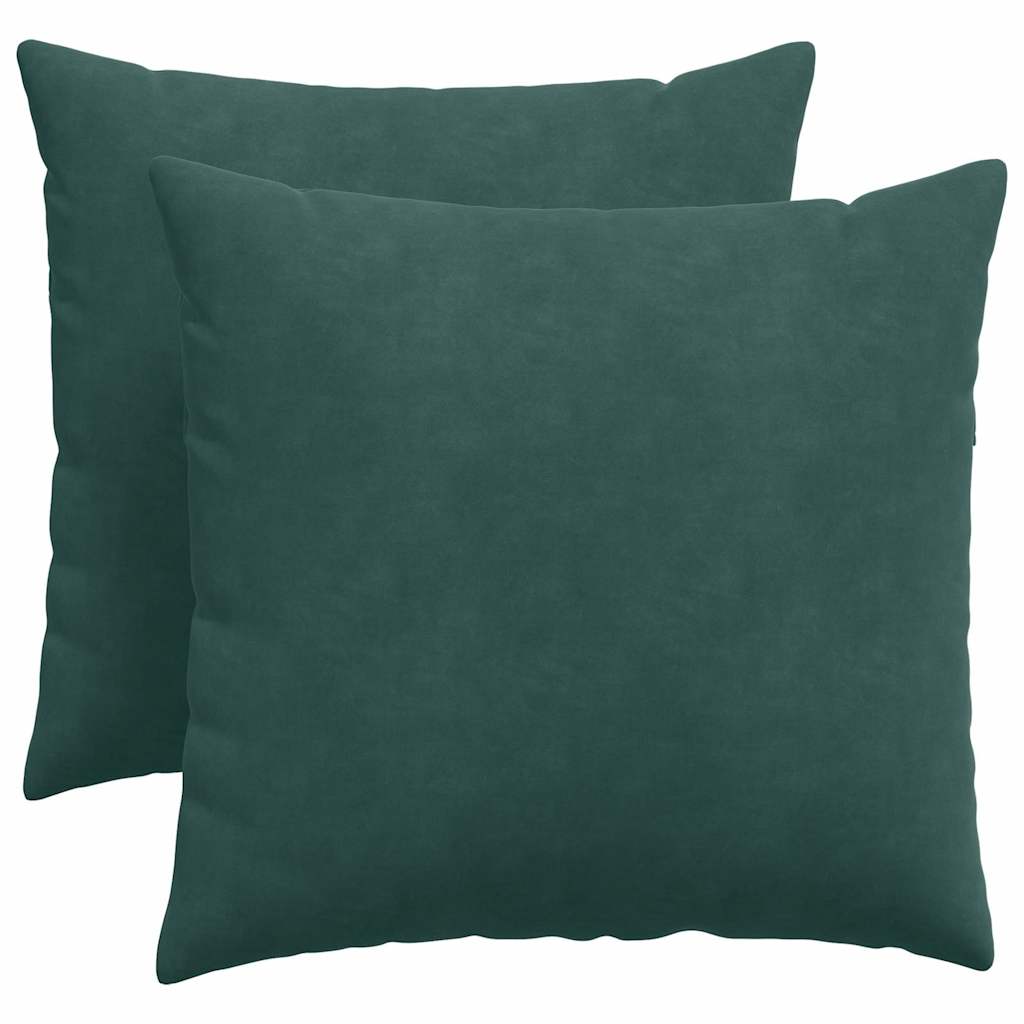 Sofakuddar 2 pcs Mörkgrön 50 x 50 cm Kordread tyg