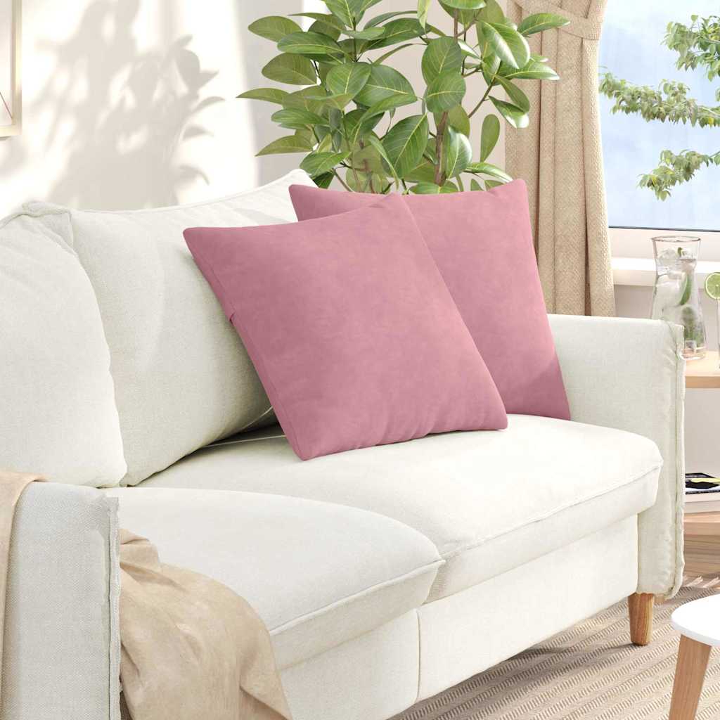 Sofakuddar 2 pcs Rosa 50 x 50 cm Kordread tyg